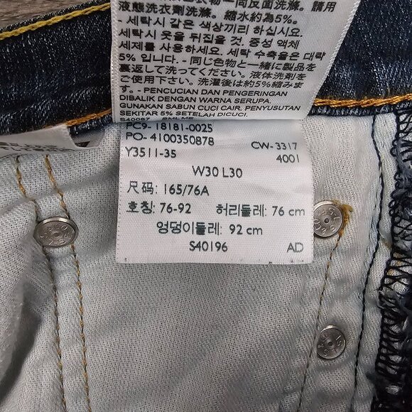 Levi's Straight Fit Men's Rare Registered Red Tag Denim Jeans 30X30 - Picture 10 of 11